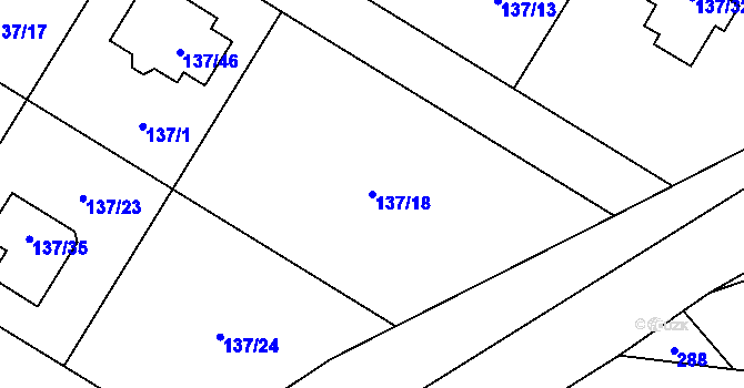 Parcela st. 137/18 v KÚ Klučov, Katastrální mapa