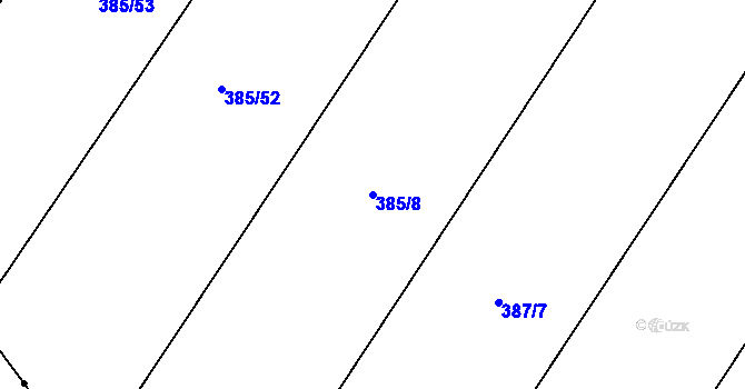 Parcela st. 385/8 v KÚ Klučov, Katastrální mapa