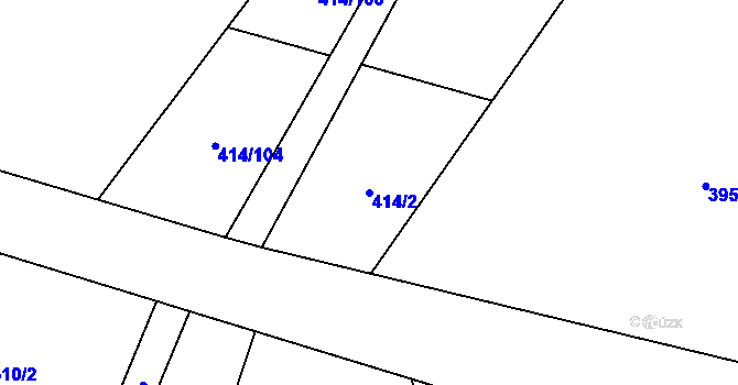 Parcela st. 414/2 v KÚ Klučov, Katastrální mapa