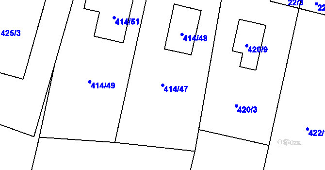 Parcela st. 414/47 v KÚ Klučov, Katastrální mapa