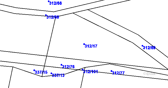 Parcela st. 312/17 v KÚ Klučov, Katastrální mapa