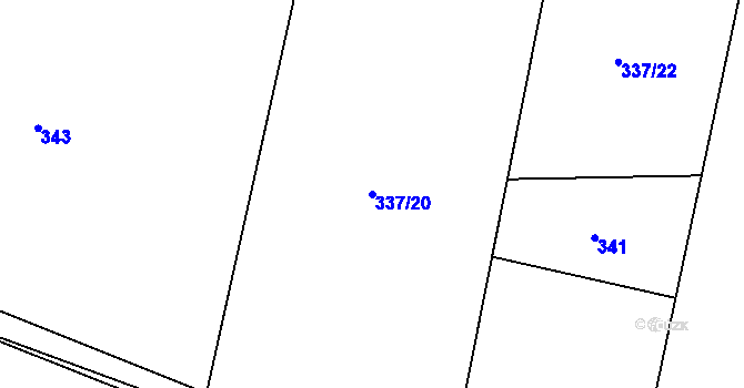 Parcela st. 337/20 v KÚ Klučov, Katastrální mapa
