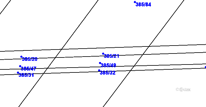 Parcela st. 385/21 v KÚ Klučov, Katastrální mapa