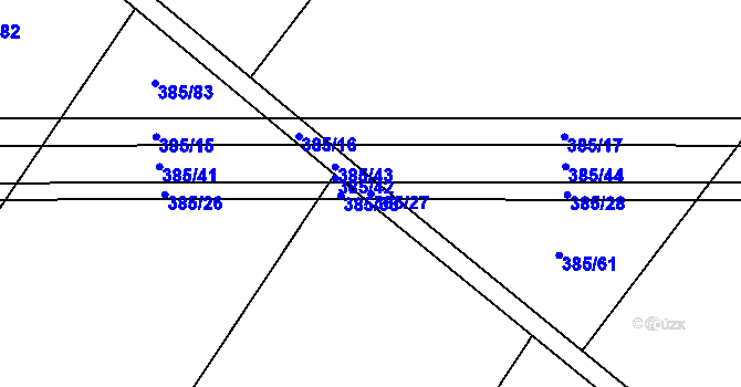 Parcela st. 385/27 v KÚ Klučov, Katastrální mapa