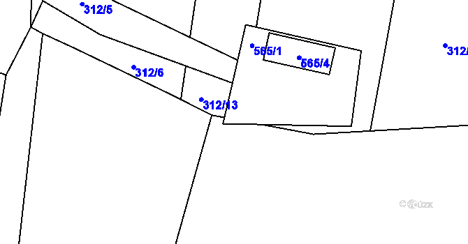 Parcela st. 565/3 v KÚ Klučov, Katastrální mapa