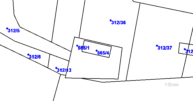 Parcela st. 565/4 v KÚ Klučov, Katastrální mapa