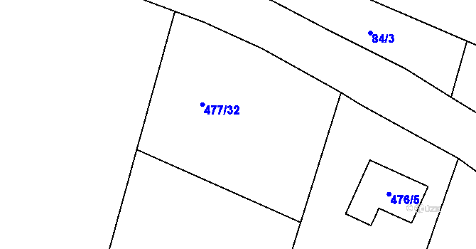 Parcela st. 477/31 v KÚ Klučov, Katastrální mapa