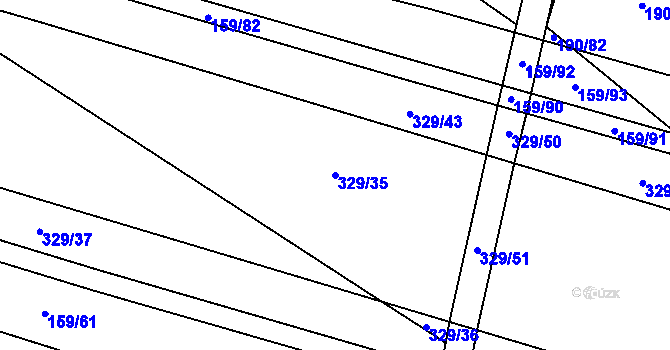 Parcela st. 329/35 v KÚ Kluk, Katastrální mapa