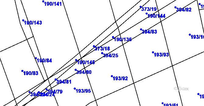 Parcela st. 394/25 v KÚ Kluk, Katastrální mapa