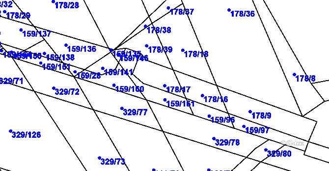 Parcela st. 178/17 v KÚ Kluk, Katastrální mapa