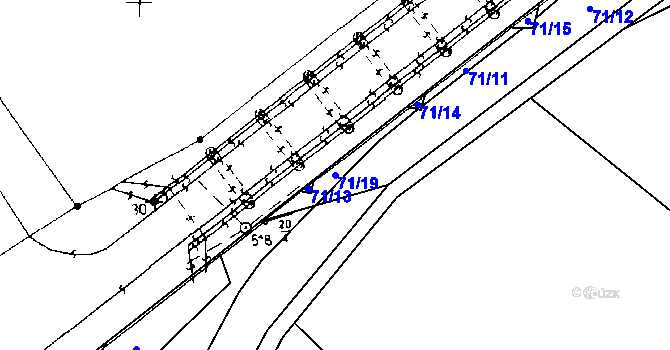 Parcela st. 71/19 v KÚ Kluk, Katastrální mapa