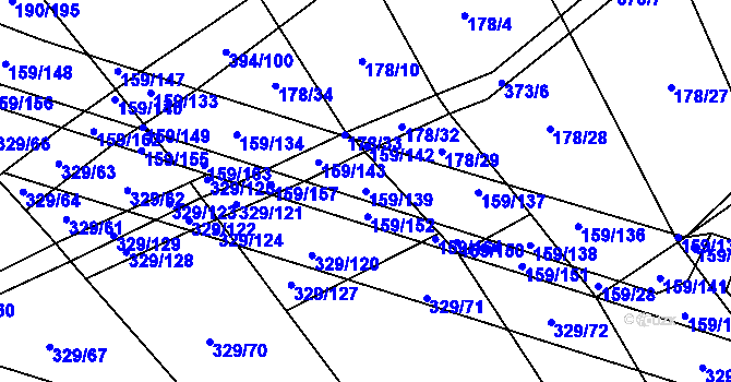Parcela st. 159/139 v KÚ Kluk, Katastrální mapa