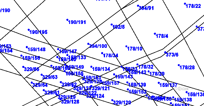 Parcela st. 178/34 v KÚ Kluk, Katastrální mapa