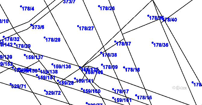 Parcela st. 178/38 v KÚ Kluk, Katastrální mapa