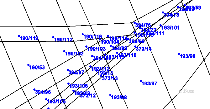 Parcela st. 193/113 v KÚ Kluk, Katastrální mapa