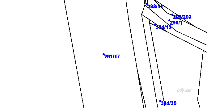 Parcela st. 291/17 v KÚ Kluk, Katastrální mapa