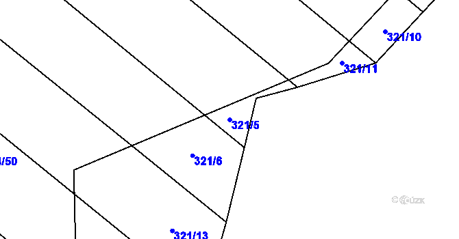 Parcela st. 321/5 v KÚ Kluk, Katastrální mapa