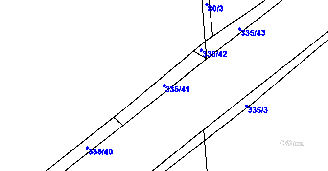 Parcela st. 335/41 v KÚ Kluk, Katastrální mapa