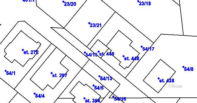 Parcela st. 449 v KÚ Kluk, Katastrální mapa
