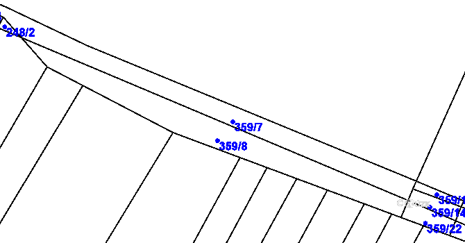 Parcela st. 359/7 v KÚ Dobešice, Katastrální mapa