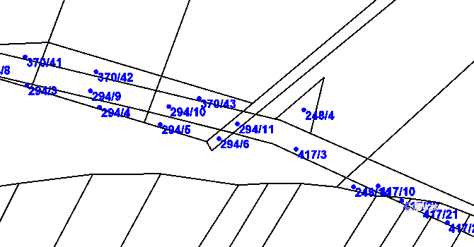 Parcela st. 294/11 v KÚ Dobešice, Katastrální mapa