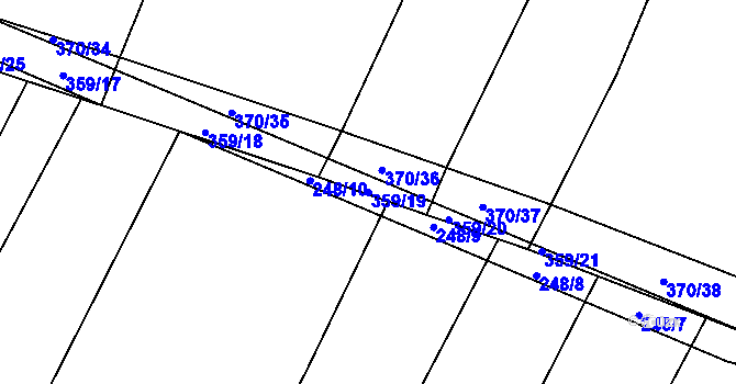 Parcela st. 359/19 v KÚ Dobešice, Katastrální mapa