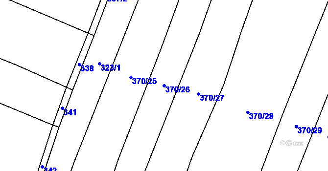 Parcela st. 370/26 v KÚ Dobešice, Katastrální mapa