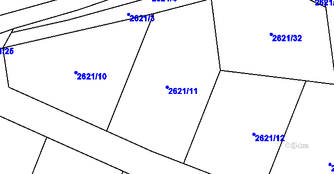 Parcela st. 2621/11 v KÚ Kluky u Písku, Katastrální mapa