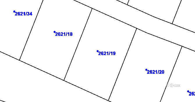 Parcela st. 2621/19 v KÚ Kluky u Písku, Katastrální mapa