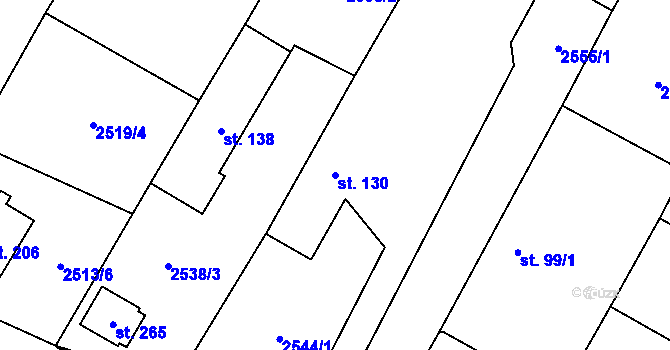 Parcela st. 130 v KÚ Kluky u Písku, Katastrální mapa