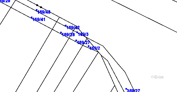 Parcela st. 169/2 v KÚ Kluky u Písku, Katastrální mapa