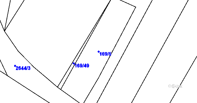 Parcela st. 169/5 v KÚ Kluky u Písku, Katastrální mapa
