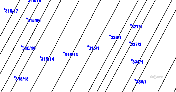 Parcela st. 315/1 v KÚ Kluky u Písku, Katastrální mapa
