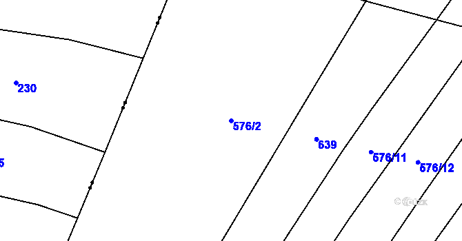 Parcela st. 576/2 v KÚ Kluky u Písku, Katastrální mapa