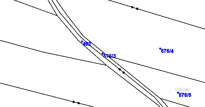 Parcela st. 576/3 v KÚ Kluky u Písku, Katastrální mapa