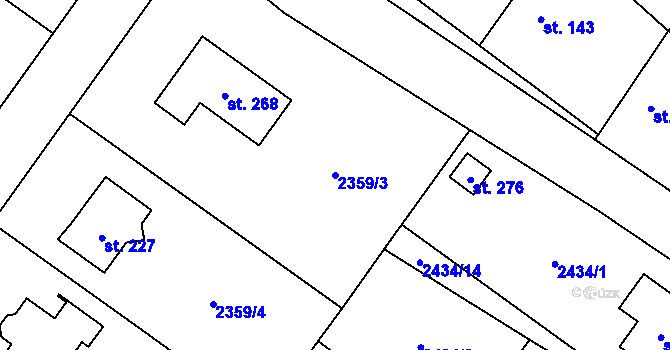 Parcela st. 2359/3 v KÚ Kluky u Písku, Katastrální mapa