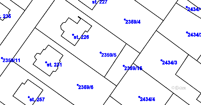 Parcela st. 2359/5 v KÚ Kluky u Písku, Katastrální mapa
