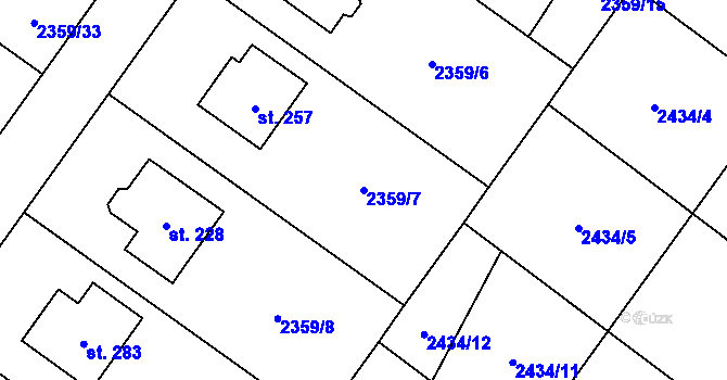 Parcela st. 2359/7 v KÚ Kluky u Písku, Katastrální mapa