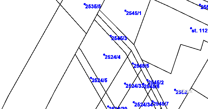 Parcela st. 2524/4 v KÚ Kluky u Písku, Katastrální mapa