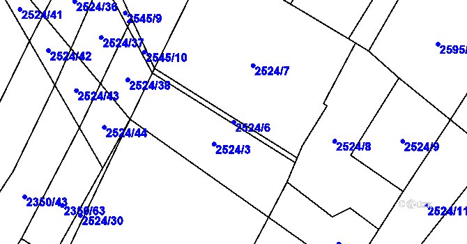 Parcela st. 2524/6 v KÚ Kluky u Písku, Katastrální mapa