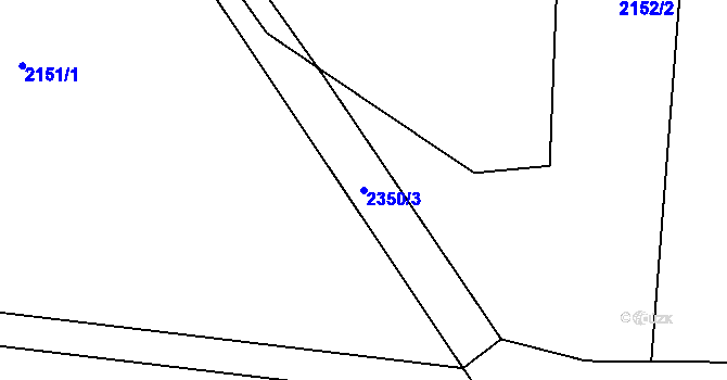 Parcela st. 2350/3 v KÚ Kluky u Písku, Katastrální mapa
