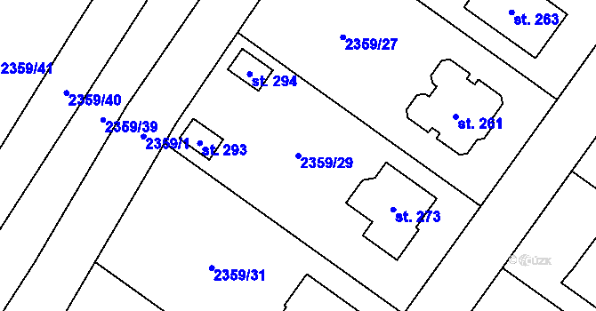 Parcela st. 2359/29 v KÚ Kluky u Písku, Katastrální mapa