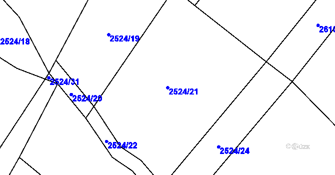 Parcela st. 2524/21 v KÚ Kluky u Písku, Katastrální mapa