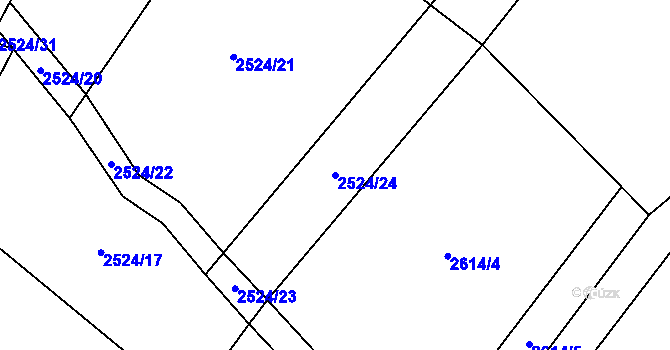 Parcela st. 2524/24 v KÚ Kluky u Písku, Katastrální mapa