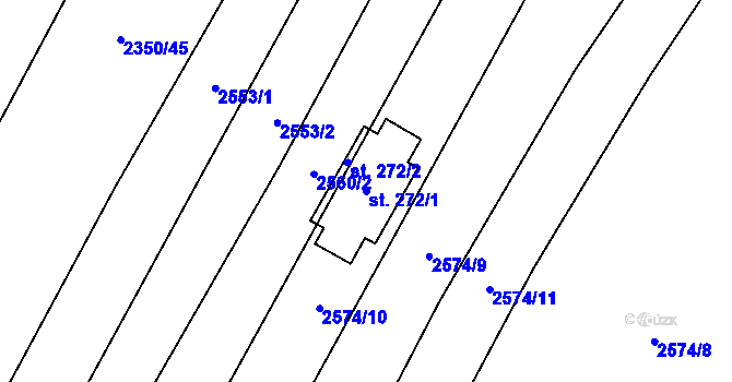 Parcela st. 272/1 v KÚ Kluky u Písku, Katastrální mapa