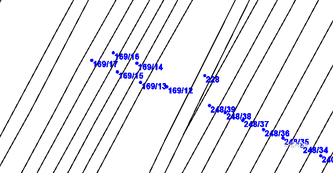 Parcela st. 169/12 v KÚ Kluky u Písku, Katastrální mapa