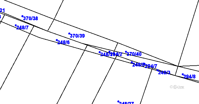 Parcela st. 248/11 v KÚ Kluky u Písku, Katastrální mapa