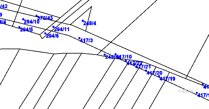 Parcela st. 248/14 v KÚ Kluky u Písku, Katastrální mapa