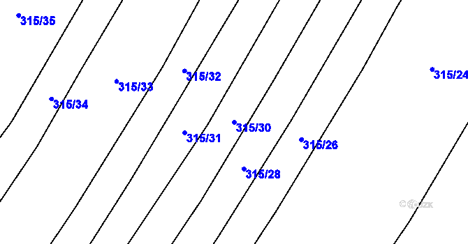 Parcela st. 315/30 v KÚ Kluky u Písku, Katastrální mapa