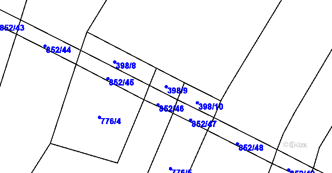 Parcela st. 398/9 v KÚ Kluky u Písku, Katastrální mapa